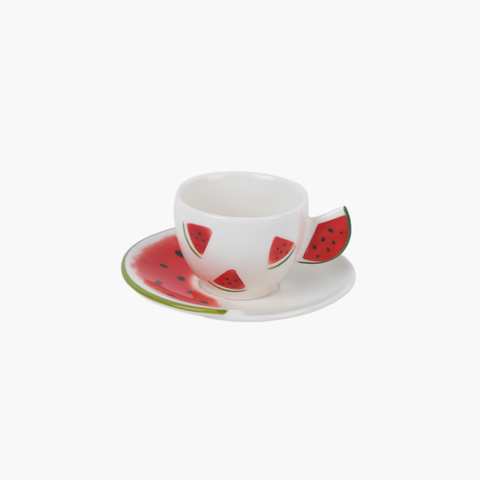 Fruit Design Coffee Cups & Saucers | SOLECASA | Watermelon | 6 mug