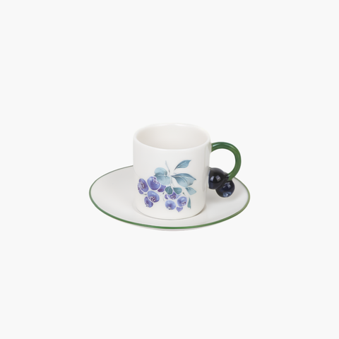 Fruit Design Coffee Cups & Saucers | SOLECASA | Blueberry  | 6 mug