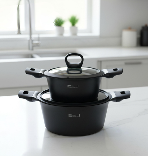 طقم جرانيت | موديل نوردك | 9 قطع | لون اسود