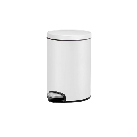 EKO Trash Bin with Black Edges 8L White