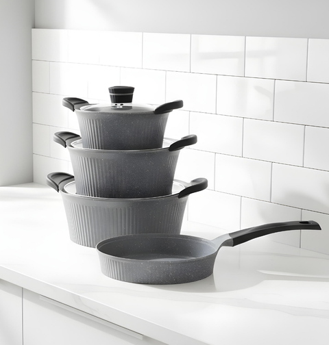 Granite Cookware Set | SHELL Model | 13 Pieces | Gray