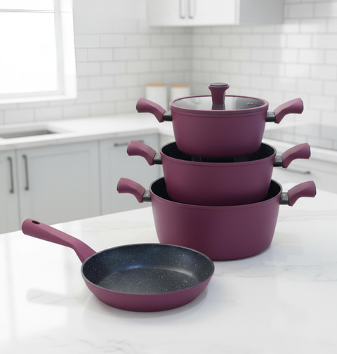 طقم جرانيت | موديل فيلا | 7 قطع | لون برغندي