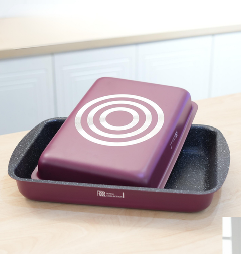 صواني فرن جرانيت مستطيلة | 3 أحجام | لون برغندي