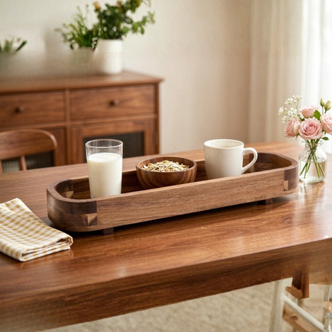 Acacia Wood Rectangular Serving Tray (Large)