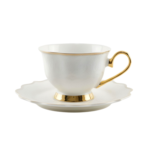 Royal Victoria Tea Cups with Foot | Set 6 Pieces | Velvet