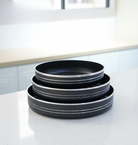 صواني فرن جرانيت | 3 أحجام | لون اسود