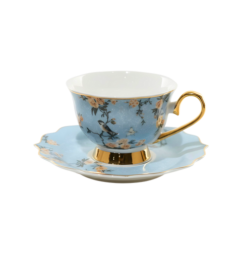 Royal Victoria Tea Cups with Foot | Set 6 Pieces | English Rose