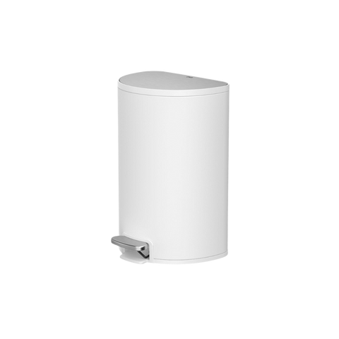 EKO White Half-Moon Pedal Bin- 10 l