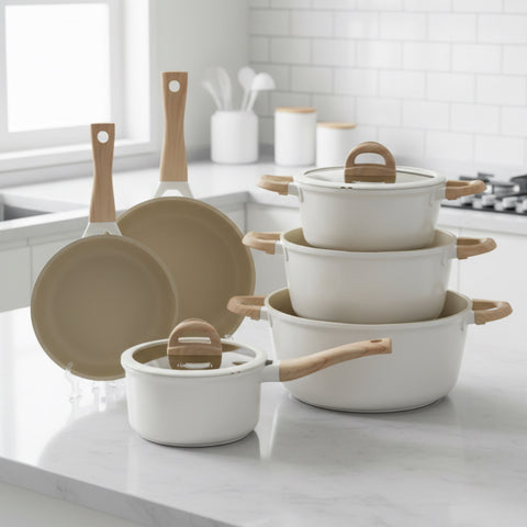 Granite Cookware Set | Layla Model | 10 Pieces | Beige