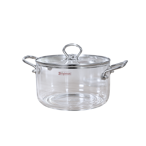 Clear Pyrex Pot with Stainless Steel Handles | 2.5 L
