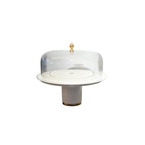 Cake Serving Dish with Lid (White)