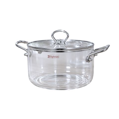 Clear Pyrex Pot with Stainless Steel Handles | 3.5 L