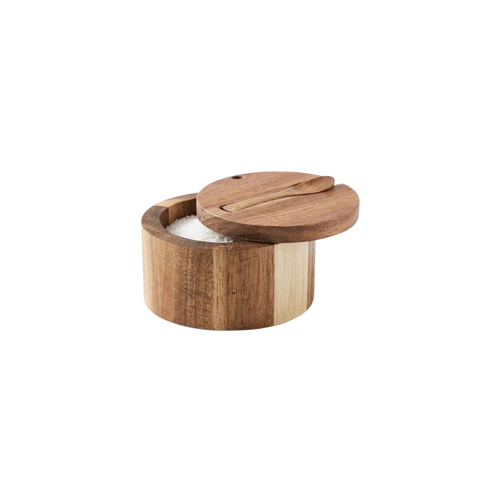 Wooden Spice Jar with Lid and Spoon