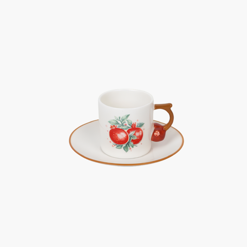 Fruit Design Coffee Cups & Saucers | SOLECASA | Pomegranate | 6 mug