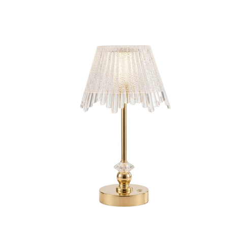 Crystal Table Lamp with Gold Finis