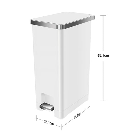 EKO Slim Step Trash Bin – 45L – White
