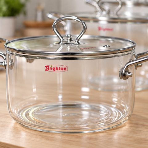 Clear Pyrex Pot with Stainless Steel Handles | 2.5 L