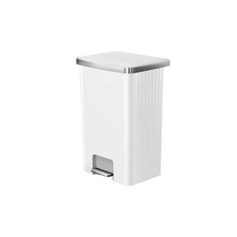 EKO Slim Step Wide Trash Bin – 70L –White