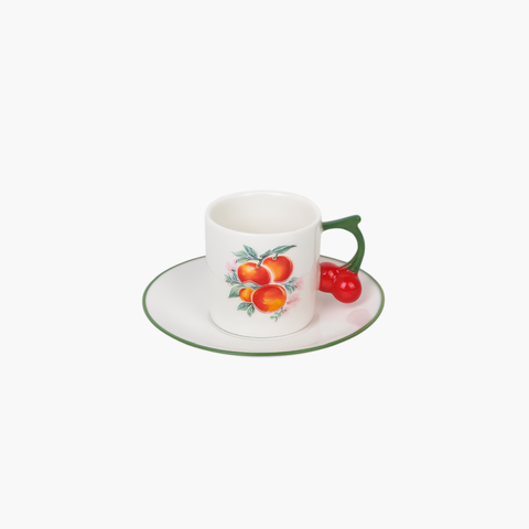 Fruit Design Coffee Cups & Saucers | SOLECASA | Cherry | 6 mug