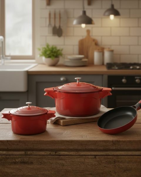 Royal Cast Aluminum Frying Pan | 24cm | Red