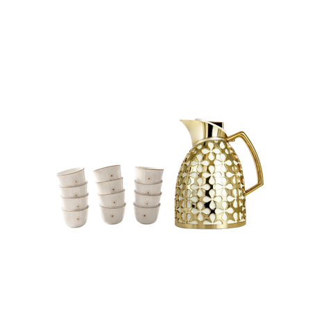 Andalus dallah with a set of 12 Zaha-model coffee cups