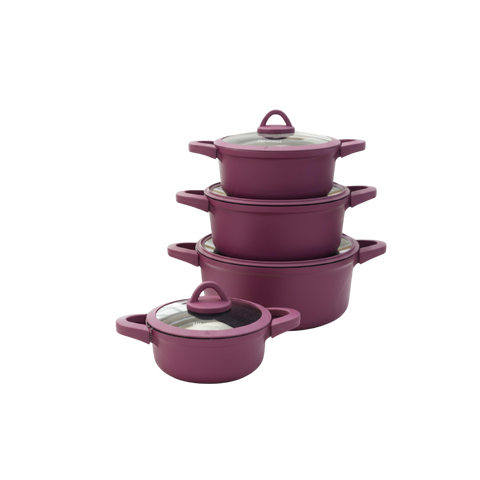 Granite Cookware Set | HEB Model | 16 Pieces | Burgundy