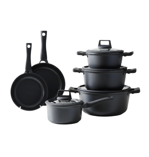 Granite Cookware Set | Layla Model | 10 Pieces | Black