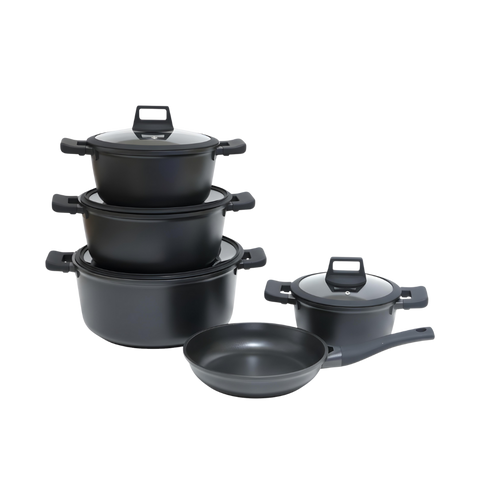 Granite Cookware Set | Layla Model | 9 Pieces | Black